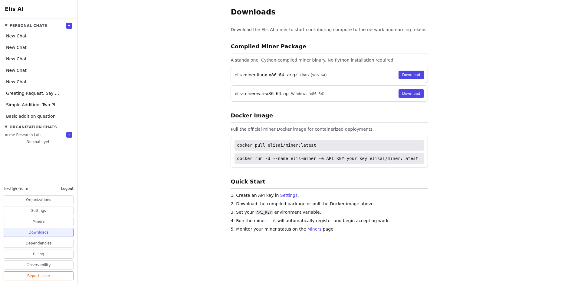Downloads page